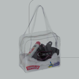 Bolsa em PVC Cristal alça de ombro transparente.